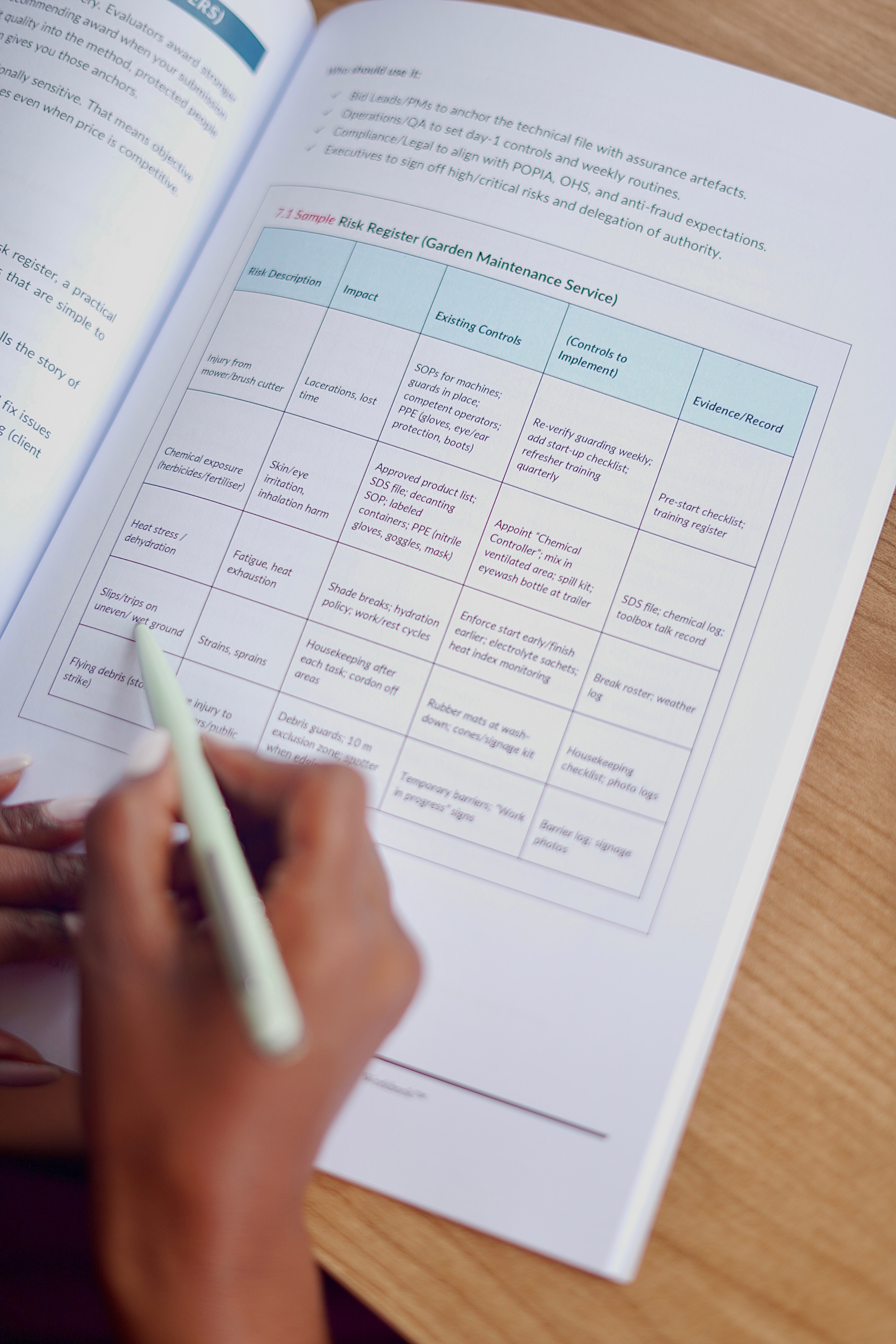 Workbook inside pages